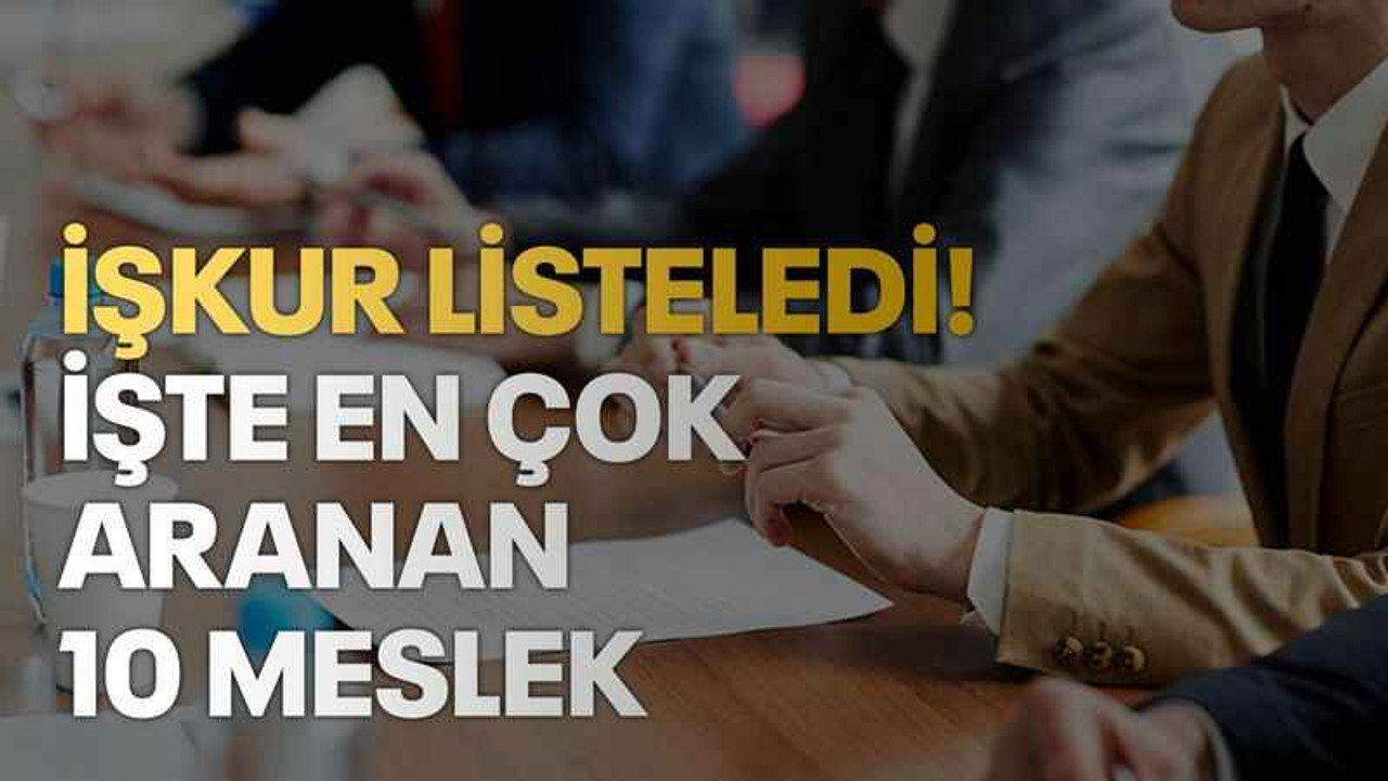 İŞKUR listeledi! İşte en çok aranan 10 meslek